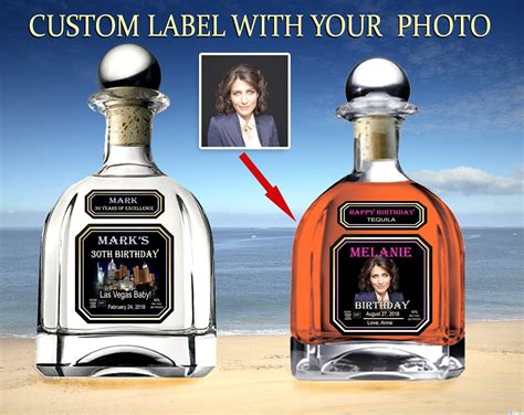 Personalized Tequila Labels With Photo Custom Bottle Labels Etsy