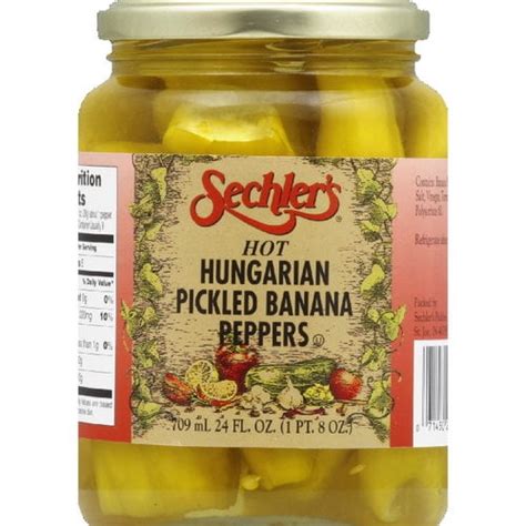 Sechlers Hungarian Pickled Hot Banana Peppers 24 Oz Pack Of 6