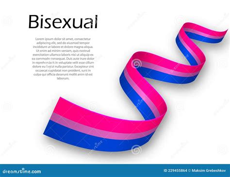 Waving Ribbon Or Banner With Bisexual Pride Flag Stock Vector