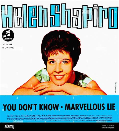 Vintage Vinyl Recording Shapiro Helen You Dont Know D 1961