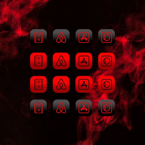 Black Red App Icons Collection Widget Iphone Home Screen App Etsy