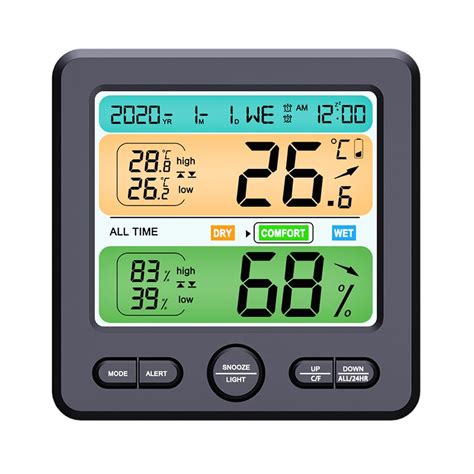 Temperature And Humidity Indoor Clock Large Screen Electronics