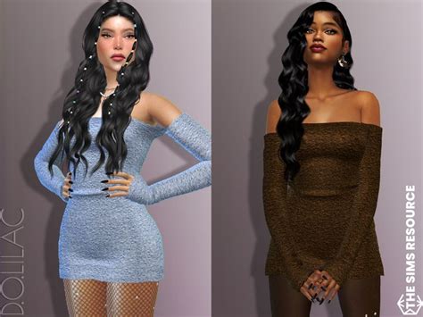 The Sims Resource Off The Shoulder Mini Dress Do620 In 2022 Mini