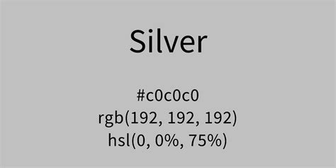 Silver Color Code Is C0c0c0