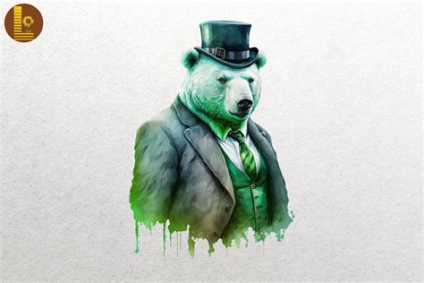 Gangster Polar Bear St Patricks Day Graphic By Lewlew · Creative Fabrica