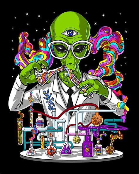 Psychedelic Alien Scientist Digital Art By Nikolay Todorov Fine Art