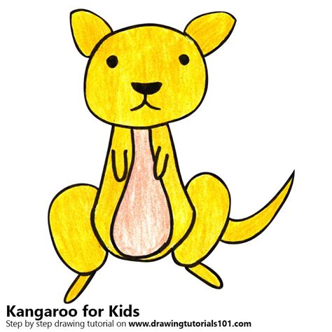 Learn How To Draw A Kangaroo For Kids Animals For Kids Step By Step