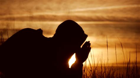 Silhouette Of Man Praying At Sunset Concept Stock Footage Sbv 322822161