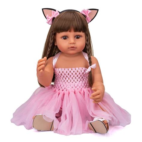 Buy Realistic Black Full Body Silicone Reborn Baby Dolls Biracial Girl