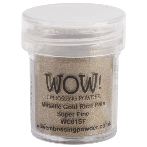 Wow Embossing Powder Super Fine 15ml Gold Rich Pale Wow Sf Wc01