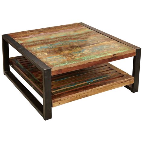 Accrington Reclaimed Wood Square Coffee Table