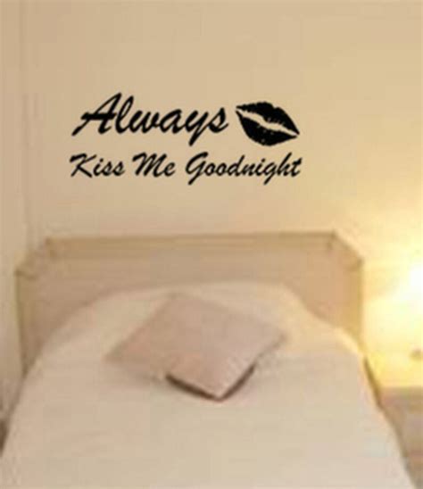 Always Kiss Me Goodnight With Lips Bedroom Wall Art Sticker Etsy