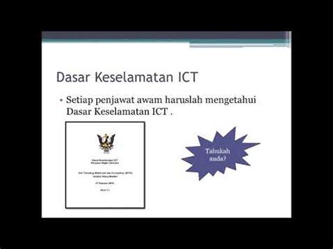 Mycert, cybersecurity malaysia pada 2019. Dasar Keselamatan ICT - YouTube