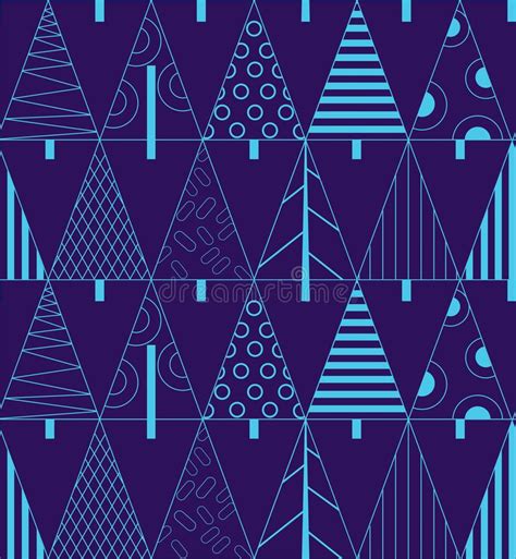 Set Of Simple Christmas Patterns Color Illustration Of Christmas Trees
