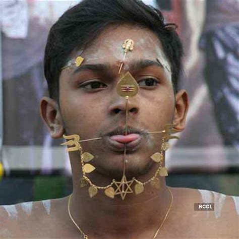 Tongue Piercing In Certain Festivals Of India There Is A Ritual Of Piercing Tongues With Long