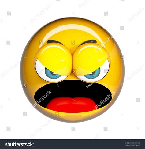 Mad Yelling Emoji Angry Emoticon Isolated Ilustrações Stock 1501632782 Shutterstock