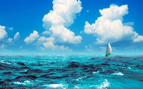 Ocean Sea Boat Ship Sailing Wallpapers Hd Desktop