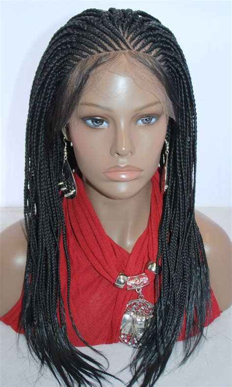 French braids have been really in style for a while. Braided Lace Front Wig Cornrow Color #1 in 19 Inches | Hair styles, African braids hairstyles ...