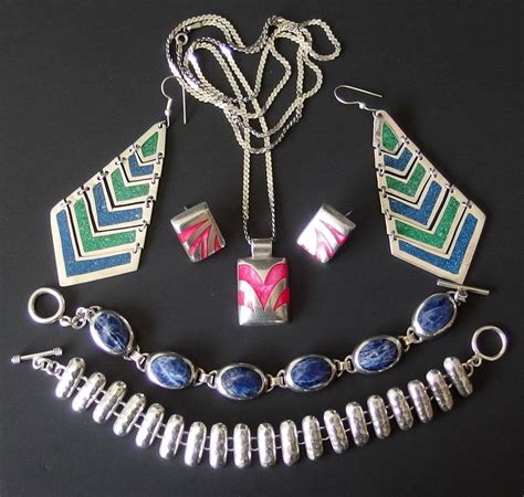 Lot Mexican Silver Jewelry Collection 4 Pcs