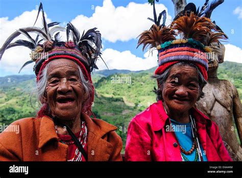 Traditional Dressed Ifugao Women Sitting In Banaue Unesco Northern Luzon Philippines