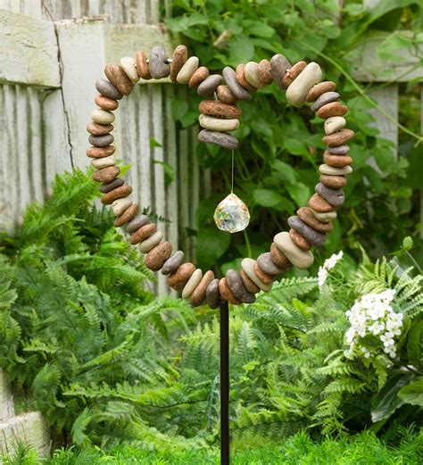 Resin Rock Heart Decorative Garden Stake With Metal Post Garden Stakes Garden Décor By Type