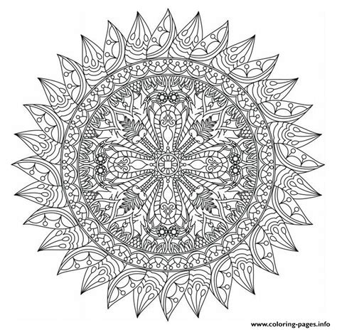 Advanced Mandala Marvelous Adults Coloring Page Printable