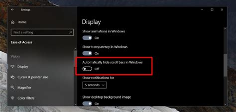 How To Disable Thin Scroll Bars On Windows 10
