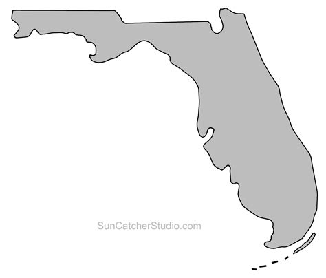 Florida map outline PNG shape state stencil clip art scroll saw pattern png image