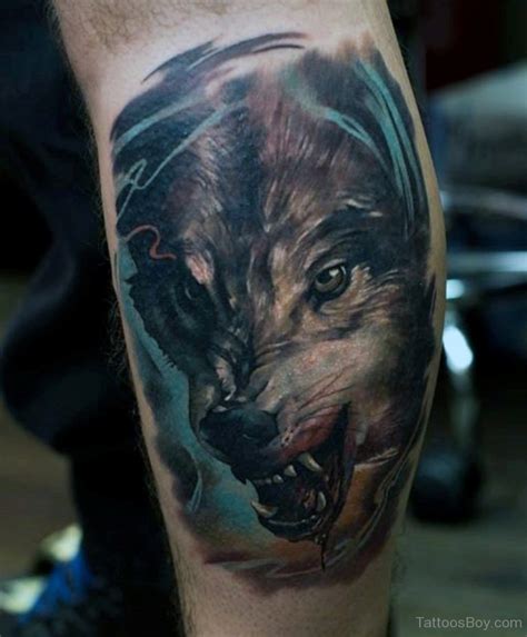 Wolf Tattoo On Leg Tattoo Designs Tattoo Pictures