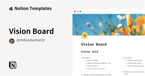 Vision Board Notion Template