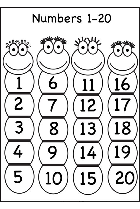 Numbers 1-20 Counting Worksheets