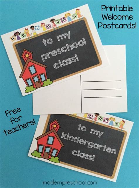 Printable Student Welcome Postcards For Preschool And Kindergarten
