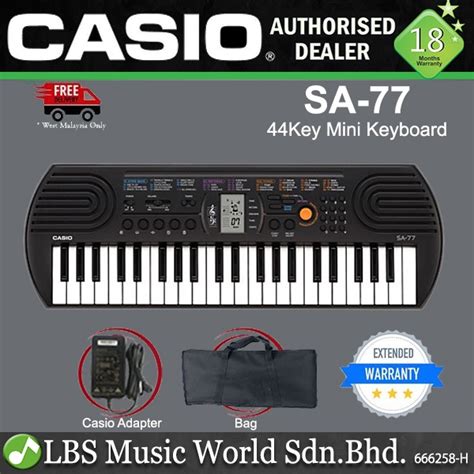 Casio Sa 77 44 Key Portable Mini Keyboard Electronic Piano With Bag