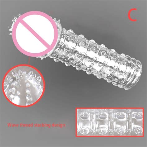 soft silicone reusable ribbed and spike dotted condom and extender