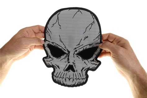 Reflective Skull Large Back Patch Skull Patches Thecheapplace