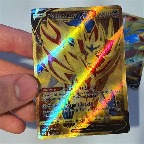 Zacian And Zamazenta V Gold Holo Custom Made Pokemon Cards Etsy