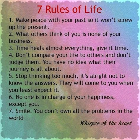 Inspirational Quote 7 Rules Of Life Words Life Quotes
