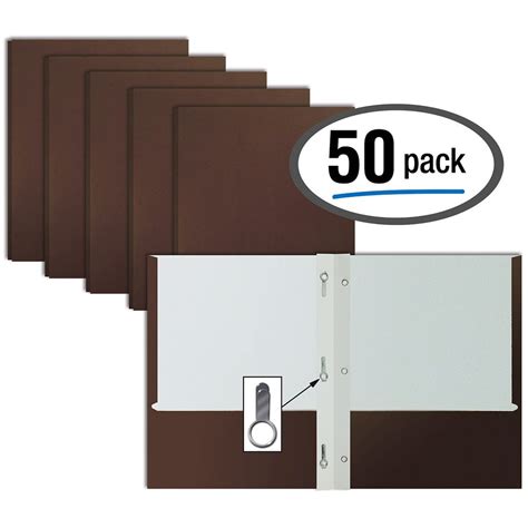 Brown Paper 2 Pocket Folders With Prongs 50 Pack By Better Office