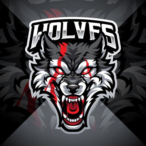 Wolves Head Esport Mascot Logo Design Stock Vector Illustration Of Greek Mascot 238760082