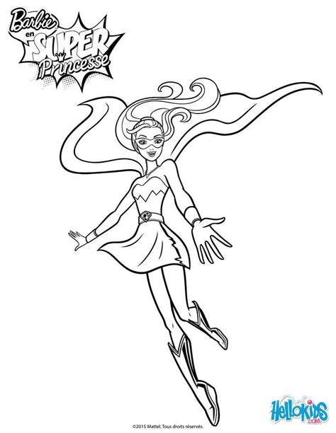 Barbie has braided several braids and gathered in one ponytail. Barbie Super Princess coloring page from the movie Barbie ...