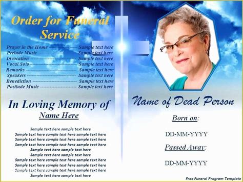 Create Free Obituary Templates Of 31 Funeral Program Templates Free