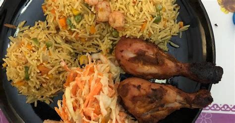 Basmati Ricecoleslawband Grilled Chicken Recipe By Long Spoon Cookpad