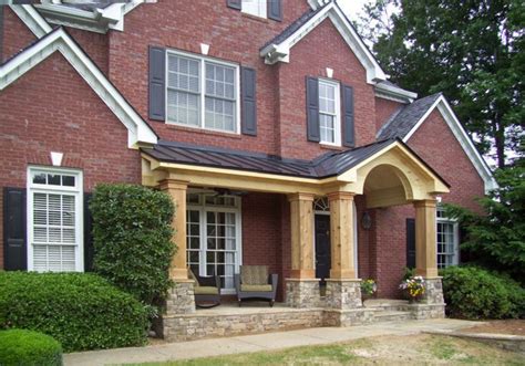 Adding A Front Porch To A Brick Home House Style And Plans With