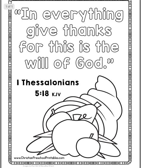 Thanksgiving Christian Coloring Page Printables