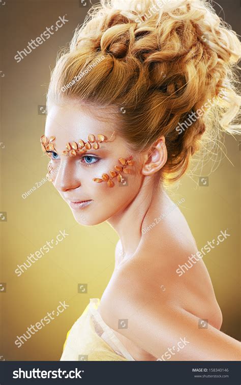 Beautiful Teen Model Fashion Glamour Makeup Stock Photo 158340146