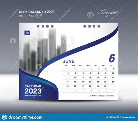 June 2023 Calendar 2023 Template Vector Desk Calendar 2023 Design