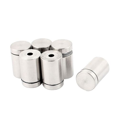 6pcs Stainless Steel 19 X 30mm Glass Standoff Hardware Silver Tone