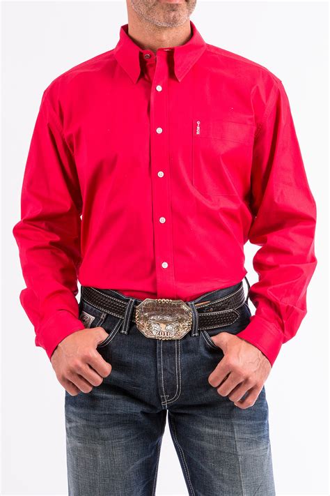 Home men's clothing size chart for pdp. CINCH Jeans | Men's Solid Pink Modern Fit Western Button ...