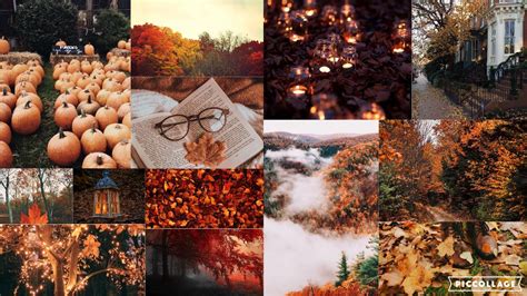 Fallautmun Themed Collage Wallpaper Aesthetic Desktop Cute Desktop