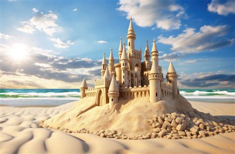 Built House Sand Castle With Towers On The South Shore Of The Sandy